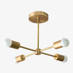 Load image into Gallery viewer, Mobilux Line Mid Century Gold Sputnik Chandelier - Geometric Brass Fixture