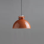 Load image into Gallery viewer, Glebe Glossy Glass Dome Pendant Lamp – Industrial Orange Hanging Light for Kitchen and Dining Room
