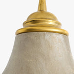 Bild in die Galerieansicht laden, Aged brass top fitting and textured shade detail