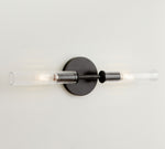 Afbeelding laden in galerijweergave, Bravira geribbelde glazen wandlamp - buis metalen lamp in klassieke afwerkingen