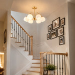 Cargar imagen en el visor de la Galería, Six-arm chandelier installed above a staircase