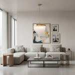 Afbeelding laden in galerijweergave, Cavara meerlaagse glazen staafkroonluchter – gelaagde messing hanglamp voor eetkamer en entree