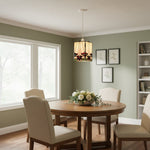 Afbeelding laden in galerijweergave, TF Camillo Mozaïek Tiffany Glas Hanglamp - Vierkante Lantaarn Lampenkap - Ambachtelijk Woondecoratie Accessoire