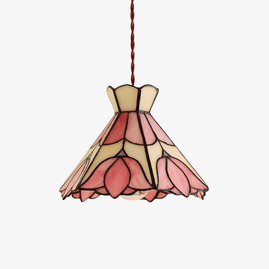 Sevra Kwiatowa Witrażowa Lampa Wisząca Inspirowana Tiffany – Lampa Sufitowa do Salonu