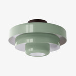 Cargar imagen en el visor de la Galería, Lámpara de Techo Redonda en Capas Colorida Veleora - Luminaria de Metal Estilo Bauhaus para Iluminación Interior de Dormitorio y Cocina