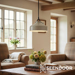 Load image into Gallery viewer, Hanton Modern Linear Hanging Light – Damp Rated for Kitchen & Bathroom