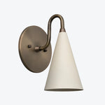 Load image into Gallery viewer, Curva Metal Cone Shade Sconce – Vintage Brass Wall Light for Entryway or Stairwell