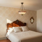 Afbeelding laden in galerijweergave, TF Hutchinson Tiffany-hanger - Omgekeerde kunstglas verstelbare plafondlamp voor thuis