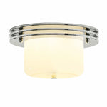 Cargar imagen en el visor de la Galería, Zenthoris chrome and milky white 30 cm flush mount ceiling fixture