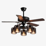Cargar imagen en el visor de la Galería, Style D wood blades five-light ceiling fan