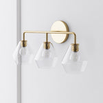 Load image into Gallery viewer, Merin Metal & Glass Sculptural Wall Sconce for Vanity & Bathroom