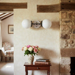 Load image into Gallery viewer, Lumio Globe Art Deco Vanity Light -  Opal Globe Bathroom Sconce