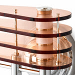 Afbeelding laden in galerijweergave, Chrome wall plate and mounting screw detail of Bauhaus wall sconce
