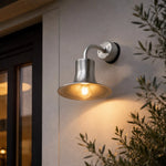 Cargar imagen en el visor de la Galería, Silver wall sconce installed over an entry sign