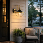 Cargar imagen en el visor de la Galería, Black and Gold Outdoor Wall Lantern