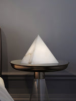 Bild in die Galerieansicht laden, Alabaster Pyramiden-Tischlampe