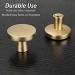 Load image into Gallery viewer, 30 Pack Brushed Gold Cabinet Knobs – Round Gold Dresser Knobs Set