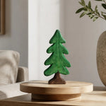 Carica l'immagine nella visualizzazione Galleria, Wooden pine tree ornament on a round display stand