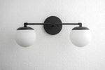 Load image into Gallery viewer, Glorica Glass Vanity Light - Art Deco Brass Wall Globe Fixture Modern