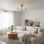 Afbeelding laden in galerijweergave, Foline 3-licht plafondlamp met zwaaiarmen - gepolijst nikkel semi-opbouw voor eetkamer of hal