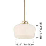 Cargar imagen en el visor de la galería, Lámpara colgante de vidrio opalino Lirra - Gota metálica moderna ajustable para cocina y comedor