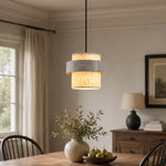 Cargar imagen en el visor de la Galería, Style C gray travertine stone pendant in a dining room