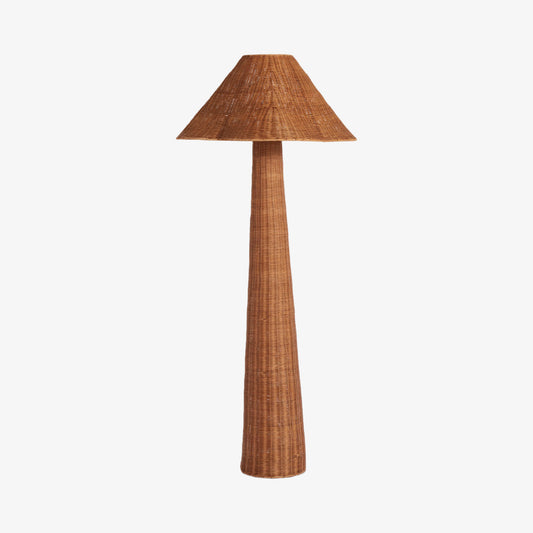 Wickara Geweven Vloerlamp - Sculpturaal rotan ontwerp met natuurlijke rotanstijl, geschikt voor woonkamer & slaapkamer
