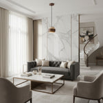 Afbeelding laden in galerijweergave, Stonel Hedendaagse Travertijn Cilinder Hanglamp met Houten Frame U14