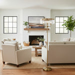 Afbeelding laden in galerijweergave, Beveline 3-licht ronde vloerlamp - facetrand glazen kapjes klassieke metalen afwerking voor woonkamers