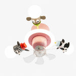 Cargar imagen en el visor de la Galería, Pink 3-head kids animal ceiling fan light on white background