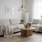 Afbeelding laden in galerijweergave, TF Astoria Tiffany Plafondhanglamp – Geometrisch Glasontwerp met Inkepingen voor Woonkamer