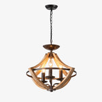 Afbeelding laden in galerijweergave, Rustic distressed wood 3-light pendant chandelier