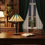 Afbeelding laden in galerijweergave, TF Dark Star Tiffany-stijl geometrische kap tafellamp voor slaapkamer en sfeerverlichting