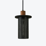 Cargar imagen en el visor de la Galería, Black woven mesh pendant light product view