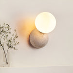 Load image into Gallery viewer, Travertine Round Glass Wall Fixture