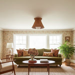 Załaduj obraz do przeglądarki galerii, Wickara Lampa Sufitowa Natynkowa - Pleciona Organiczna Sylwetka - Lampa Sufitowa - Styl Boho z Rattanu - Do Salonu