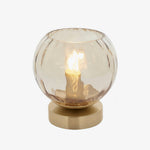 Afbeelding laden in galerijweergave, Tracian Moderne Dimple Globe Tafellamp – Messing Sfeervolle Decoratieve Lamp voor Slaapkamer of Lounge