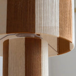 Carica l'immagine nella visualizzazione Galleria, Close detail of the woven striped lamp shade texture and layered panels