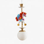 Cargar imagen en el visor de la Galería, Single circus horse pendant light with red and blue accents
