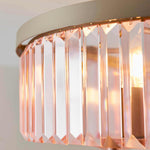 Cargar imagen en el visor de la galería, Beveline 3 luces redondo semi empotrado - Pantalla de vidrio facetado acabado metálico para pasillos y dormitorios