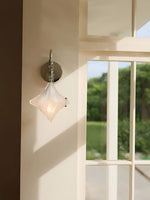 Load image into Gallery viewer, Art Deco Star Wall Sconce - Frosted Glass Light for Hallway - Astris Selene