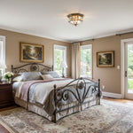 Cargar imagen en el visor de la Galería, Lámpara de techo empotrada estilo linterna antigua Braleen – Diseño de vidrio transparente para sala y dormitorio