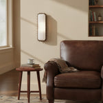 Załaduj obraz do przeglądarki galerii, Glowvera Kinkiet Ścienny - Fala Metalowej Ramy Nowoczesny Kinkiet ze Szklanym Abażurem do Przedpokoju