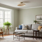 Cargar imagen en el visor de la galería, Lámpara de techo moderna de vidrio con montaje empotrado Vega - Globo tintado champán para pasillo