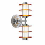 Załaduj obraz do przeglądarki galerii, Vertical Cylinder Amber Acrylic Chrome wall lamp SKU image
