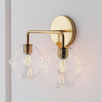 Load image into Gallery viewer, Talvior Geometric Modern Bathroom Sconce - Faceted Shade Light in Luxe Finishes
