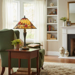 Afbeelding laden in galerijweergave, TF Butterfly Tafellamp – Met de hand gesneden glas-in-lood kap tafellamp voor woonkamer en slaapkamer