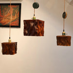 Cargar imagen en el visor de la Galería, Clustered brown leather pendant main image