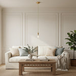 Afbeelding laden in galerijweergave, Plaitar Moderne Messing Hanglamp - Minimalistische Plafondlamp met Gevlochten Snoer voor Gangen