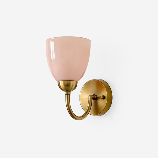 Mild Velin Wall Lamp – Brass and Frosted Glass Wall Sconce for Bedroom and Living Room